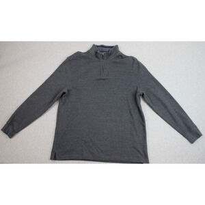 Club Room Sweater Mens Size XL Gray 1/4 Zip Cotton Pullover Casual Warm
